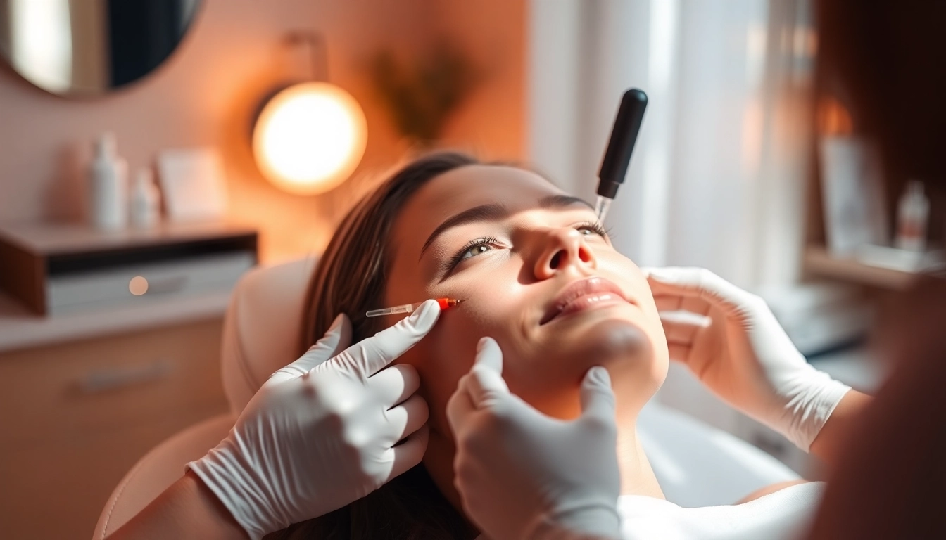 Witness a Fett-weg Spritze treatment in a peaceful beauty clinic environment.