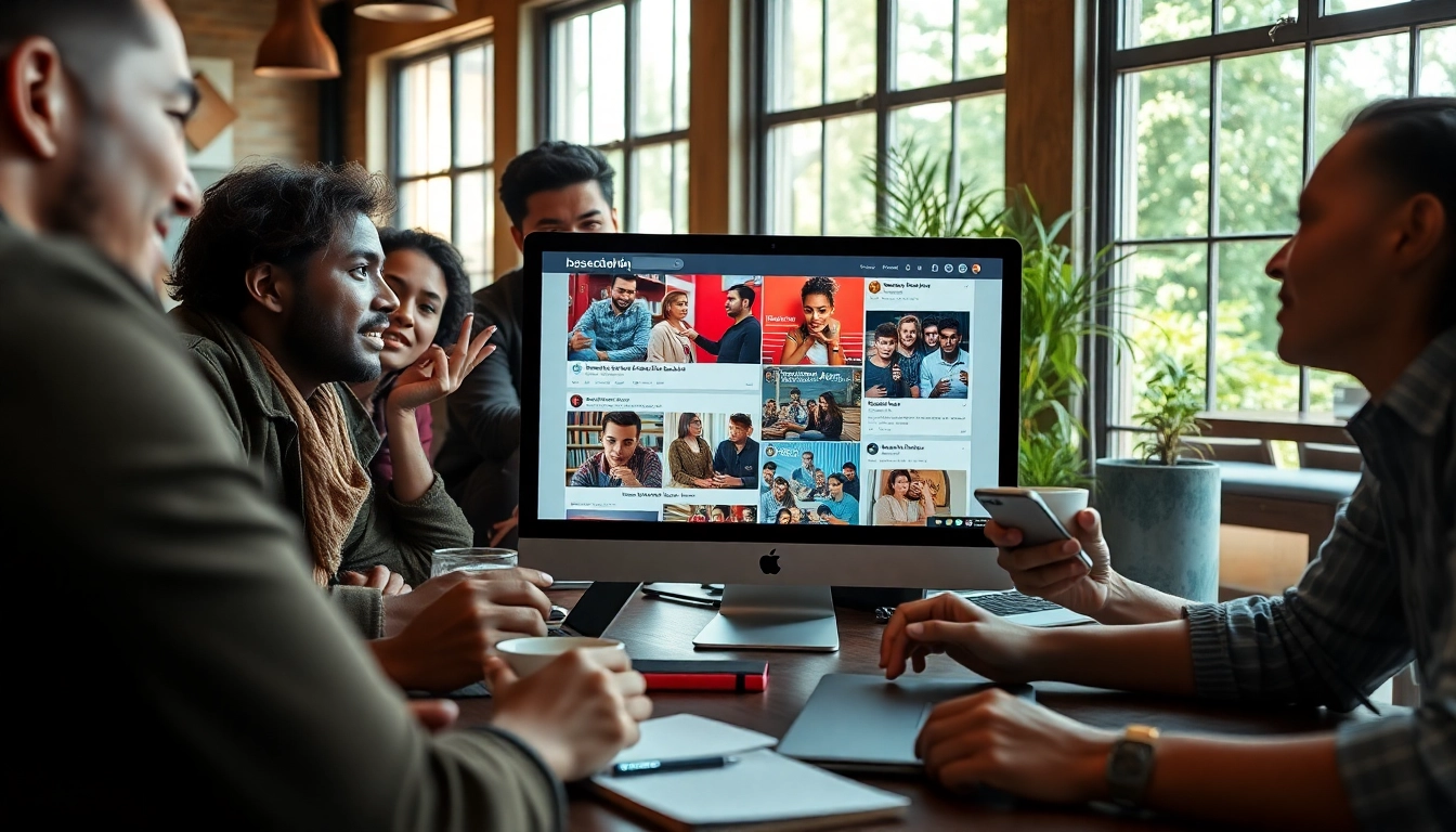 Engaged users discussing basedchadhq reddit topics in a vibrant café atmosphere.