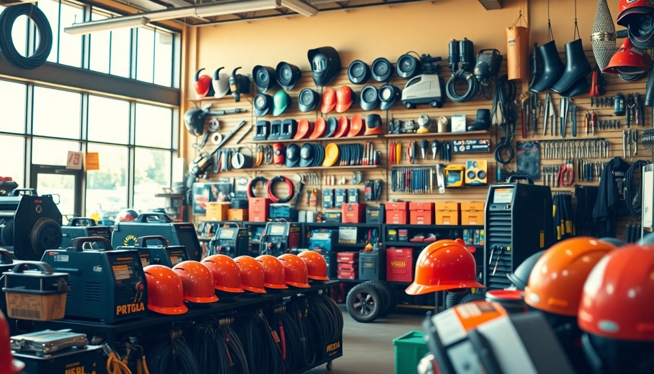 Shop for welding supplies near me featuring tools and equipment in a professional setting.
