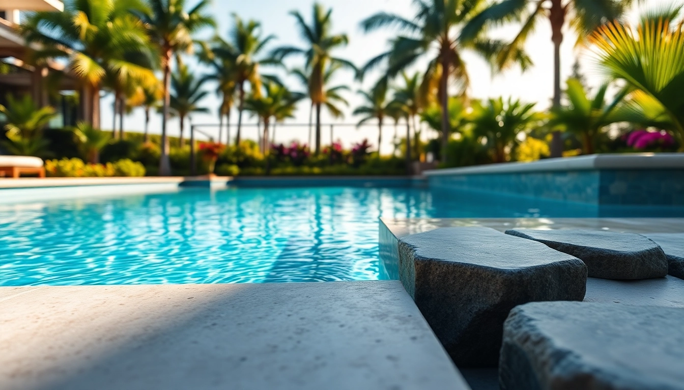 Luxurious custom pool with infinity edge and lush landscaping, inviting relaxation outdoors.