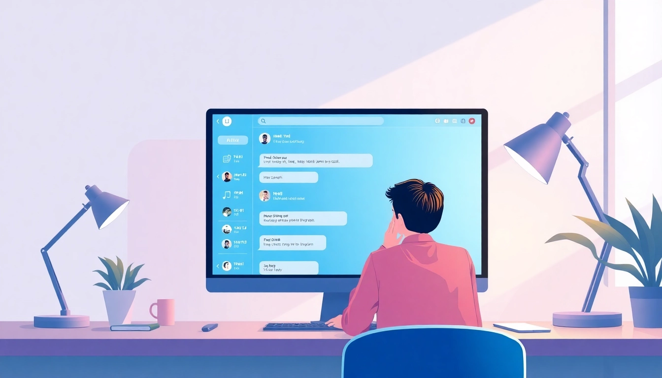 Engage with telegram电脑版中文 through a user-friendly interface showcasing chat features and vibrant colors.