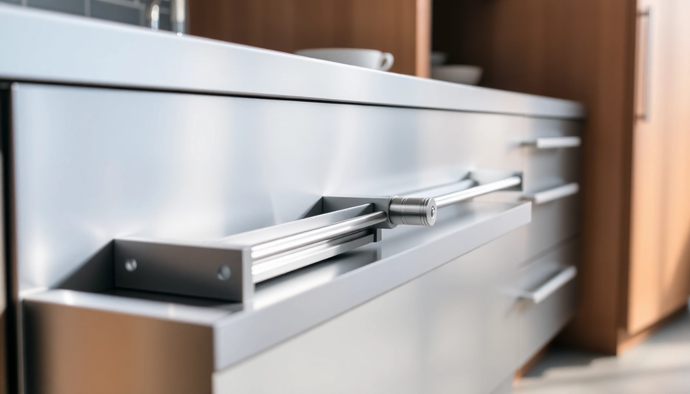 Showcasing a Metal Drawer System with sleek designs and smooth functionality in a modern kitchen.
