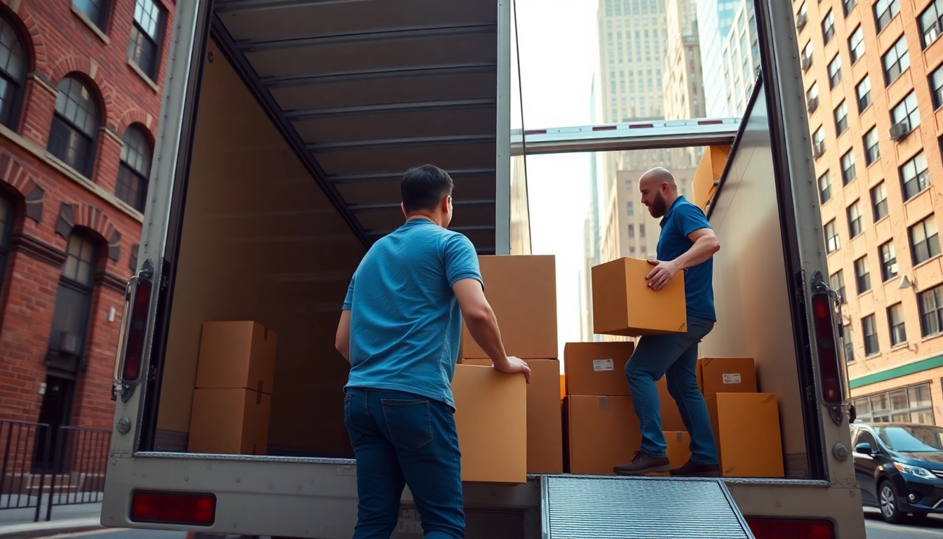Movers nyc expertly loading a truck during a city move, showcasing professionalism and teamwork.