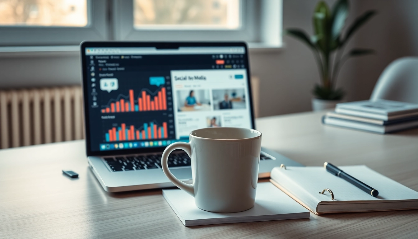 Enhance social media and blog automation efficiency in a bright, organized workspace.