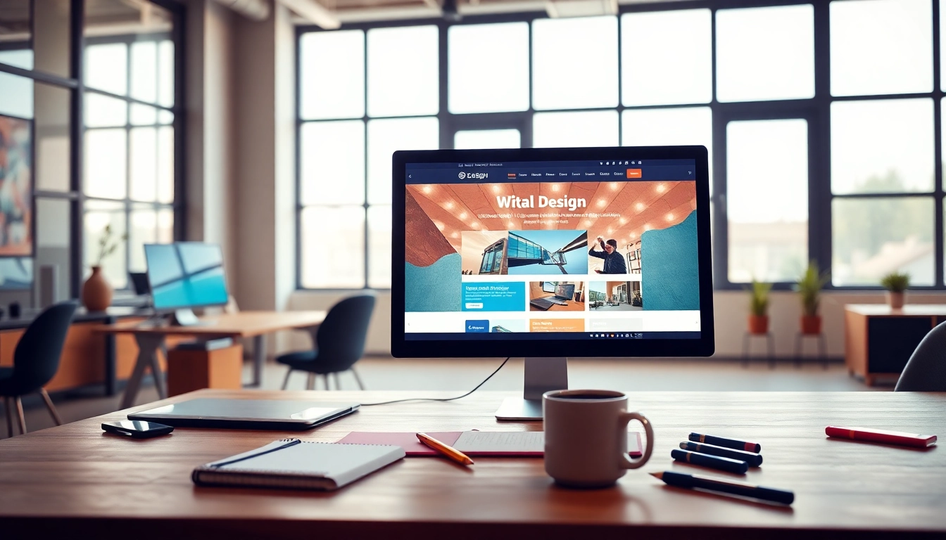 Showcasing edmonton web design setup with modern tools in a vibrant, creative workspace.