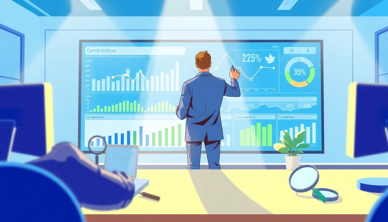 Visual representation of competitive intelligence showcasing analysis of market data and competitor strategies.