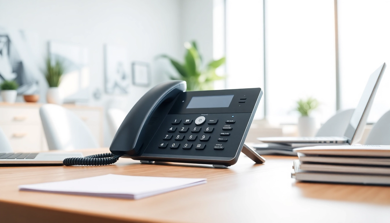 Explore the features of an IP Phone showcasing modern design and functionality on a professional desk.