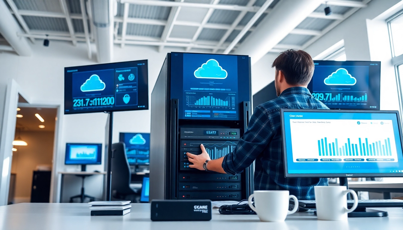 Enhance your data safety with Backup Services Markham featuring a professional technician in action.