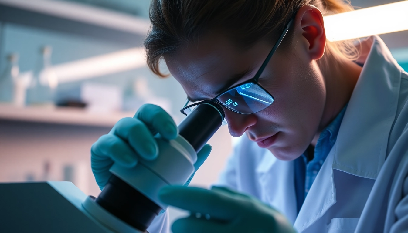 Analyze all check of pluripotent stem cells with a scientist in a modern laboratory.