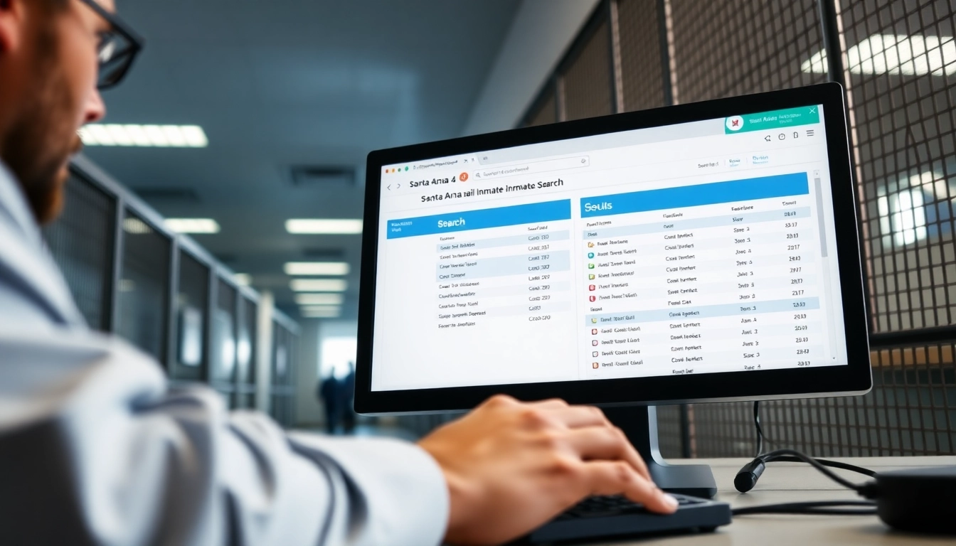 Access the Santa Ana jail inmate search results through a professional search interface.