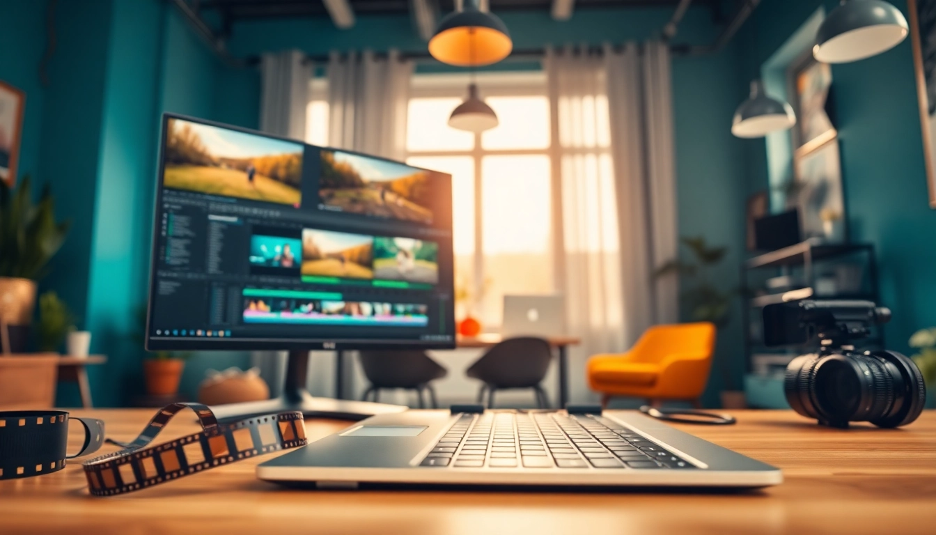 Editing & Post-Production in a creative workspace showcasing video editing tools and equipment.