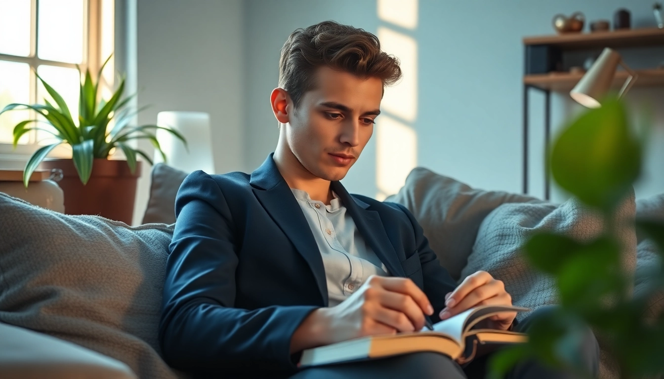 Encouraging self-reflection while dealing with depression in a cozy, warm setting.