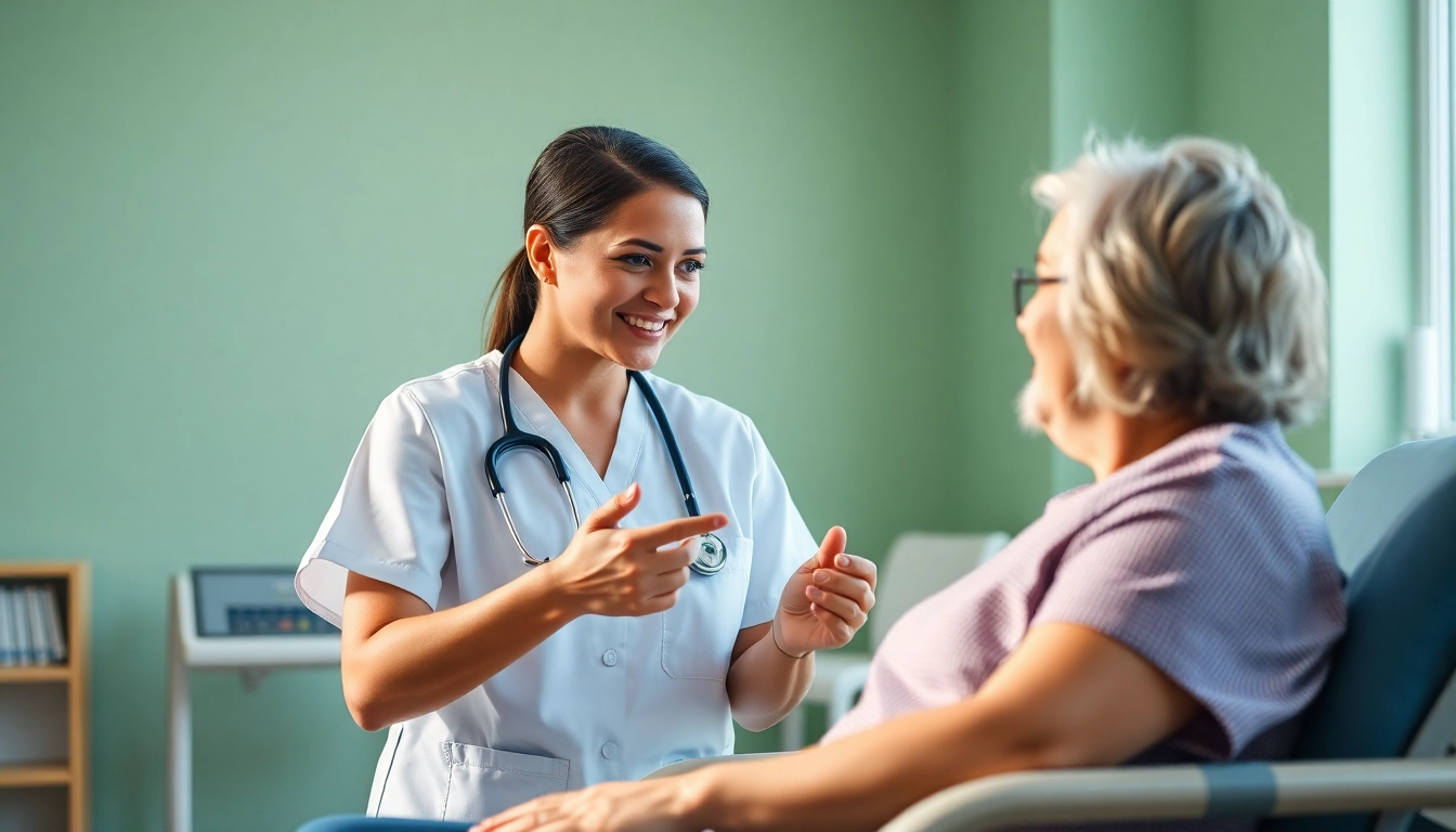 Nurse supporting a patient in the VDAP Program within a healing environment.