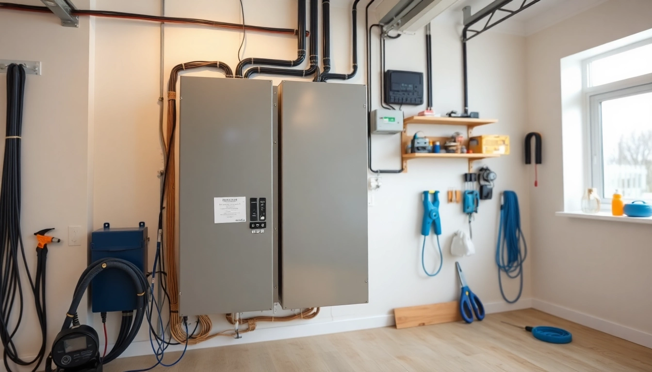 Inspecting an Electrical Panel in a modern home utility room featuring organized wiring.