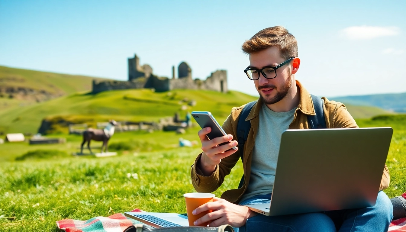 Embrace seamless connectivity with esim Ireland while enjoying the beautiful Irish countryside.