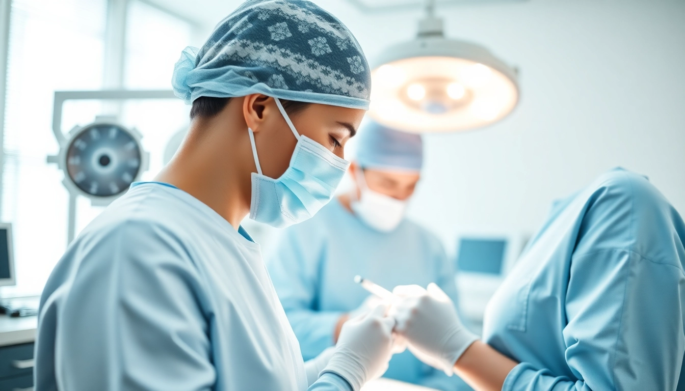 Schönheitschirurgie Braunschweig: Facharzt führt präzise Operation durch in modernem Ambiente.