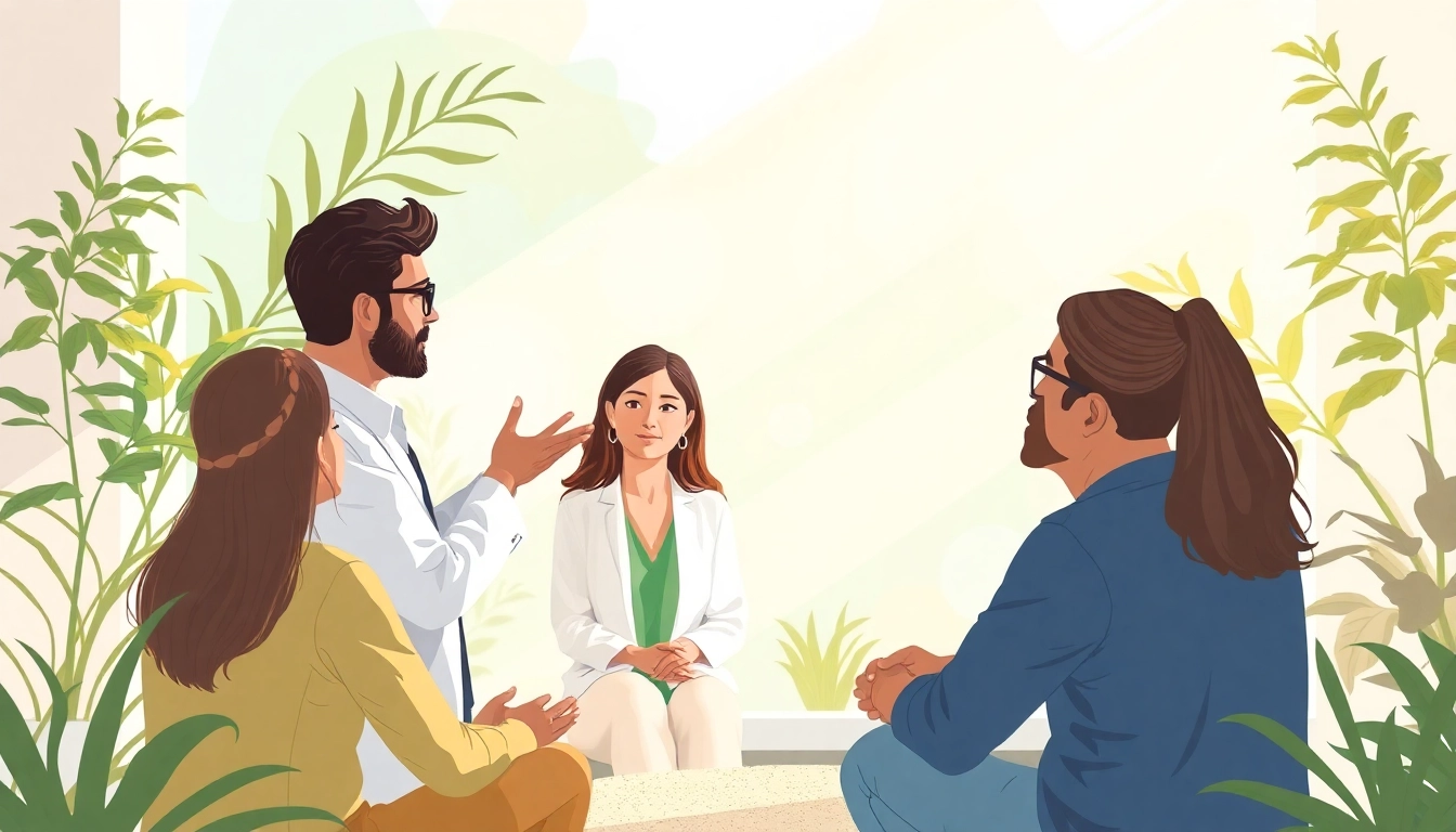 Group session focused on dealing with anxiety in a soothing environment