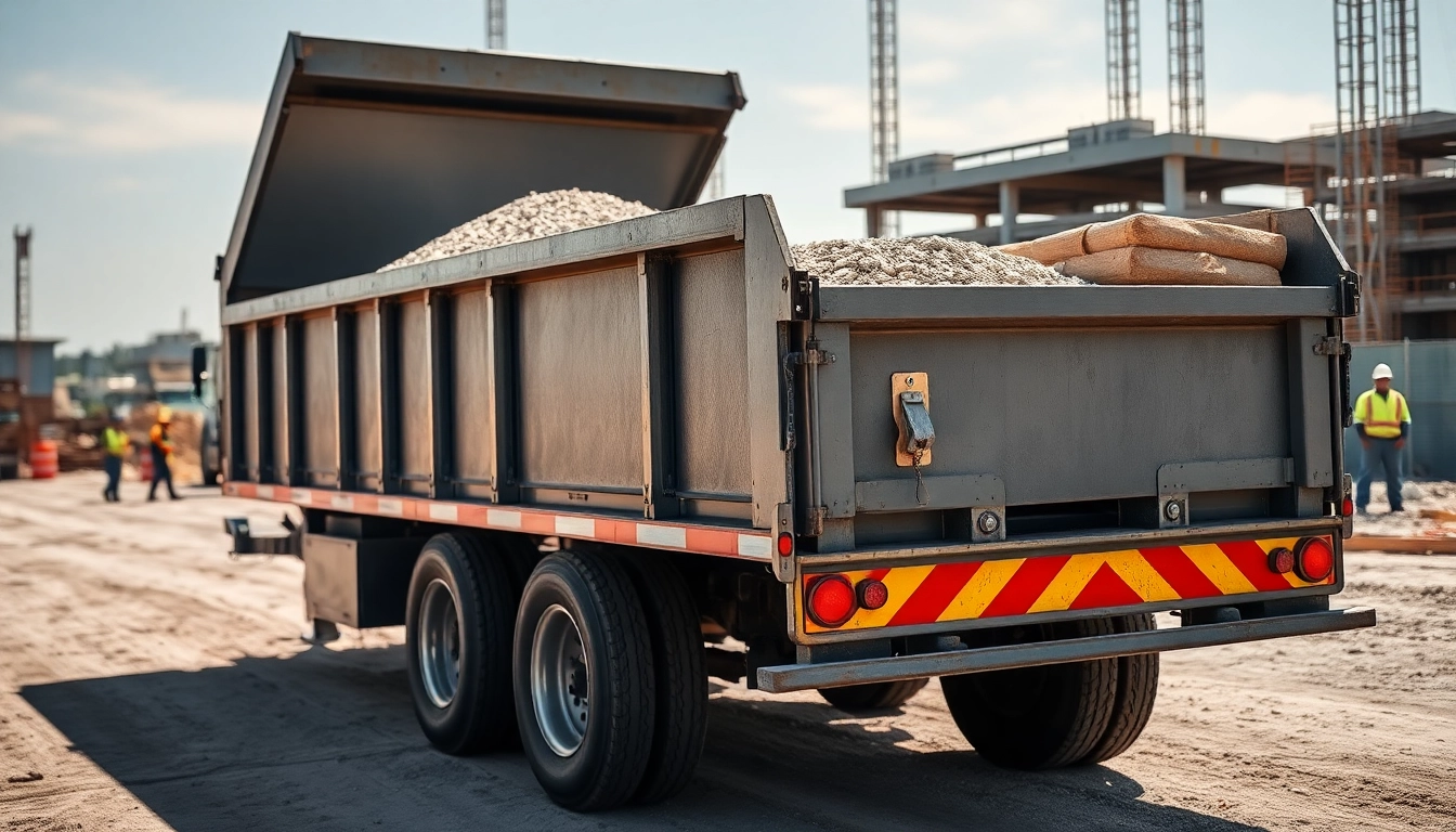 Find used dump trailer for sale near me on a construction site featuring heavy-duty capabilities.