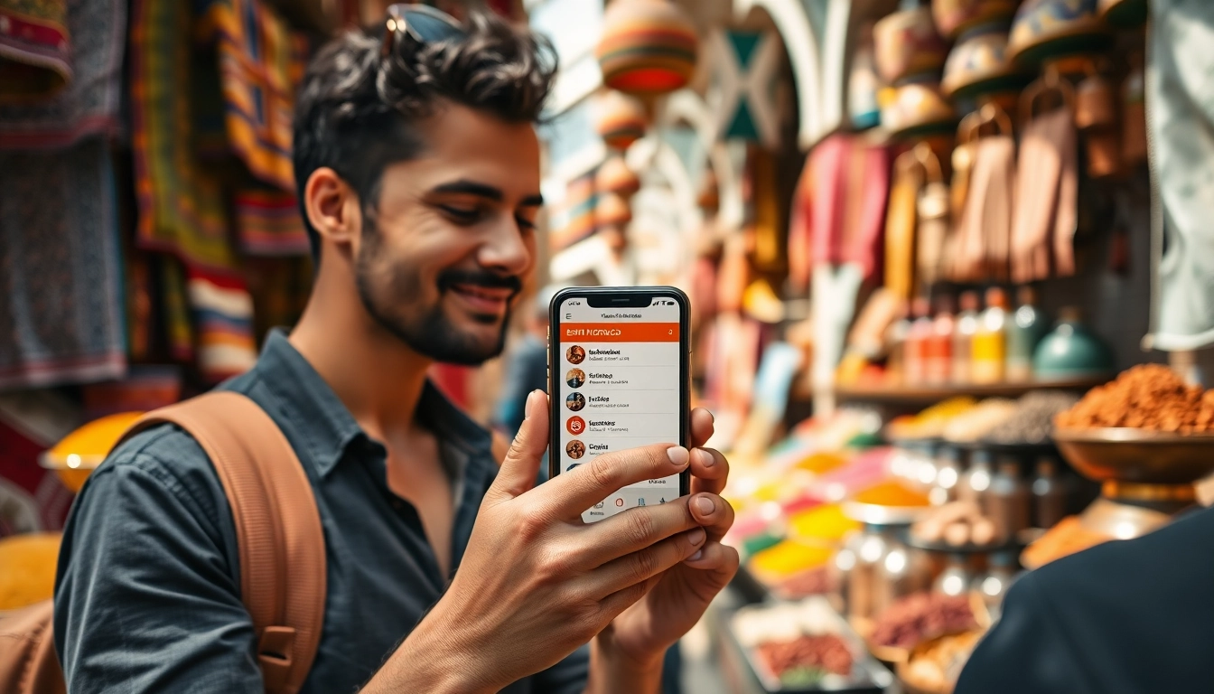 Discover esim Morocco options while exploring a vibrant market scene.